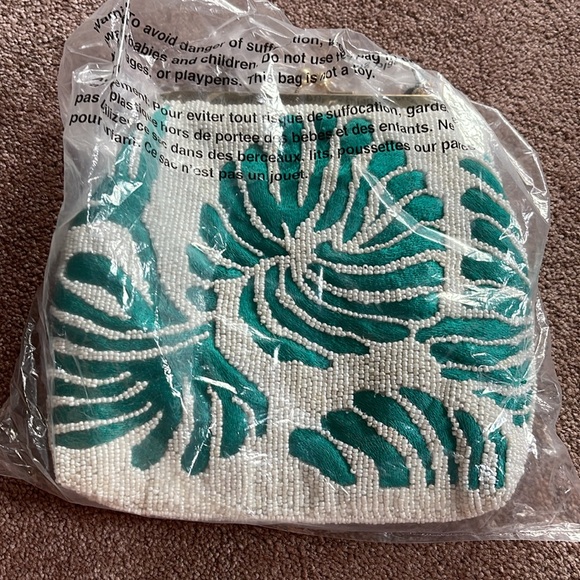Ann Taylor Tropical Beaded clutch bag new
